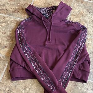 adidas Maroon Hoodie with Animal Print Details